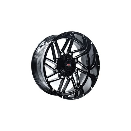 Paquete de 4 Rines 22X12 5-127/139.7 XP WHEELS Mod: FC227 ET-44 CB87.1 BLACK MACHINE FACE