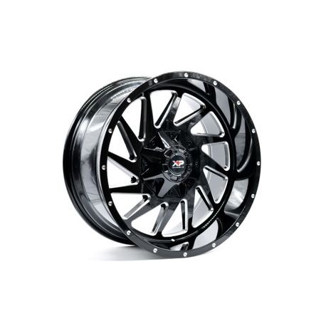 Paquete de 4 Rines 20X10 5-127/139.7 XP WHEELS Mod: FC316 ET-12 CB87.1 GLOSS BLACK MILLED