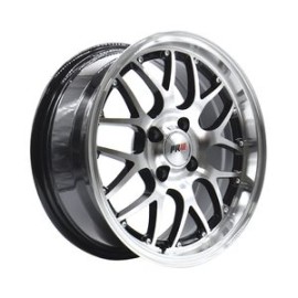 Paquete de 4 Rines 15X7 5-100/108 PRW Mod: P127 ET30 CB73.1 BLACK MACHINE FACE WITH MACHINED LIP