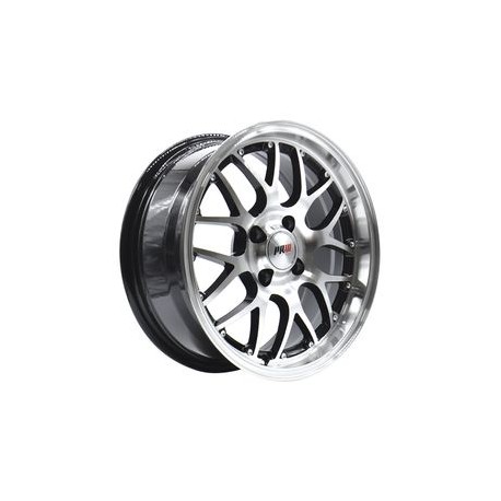 Paquete de 4 Rines 15X7 5-100/108 PRW Mod: P127 ET30 CB73.1 BLACK MACHINE FACE WITH MACHINED LIP